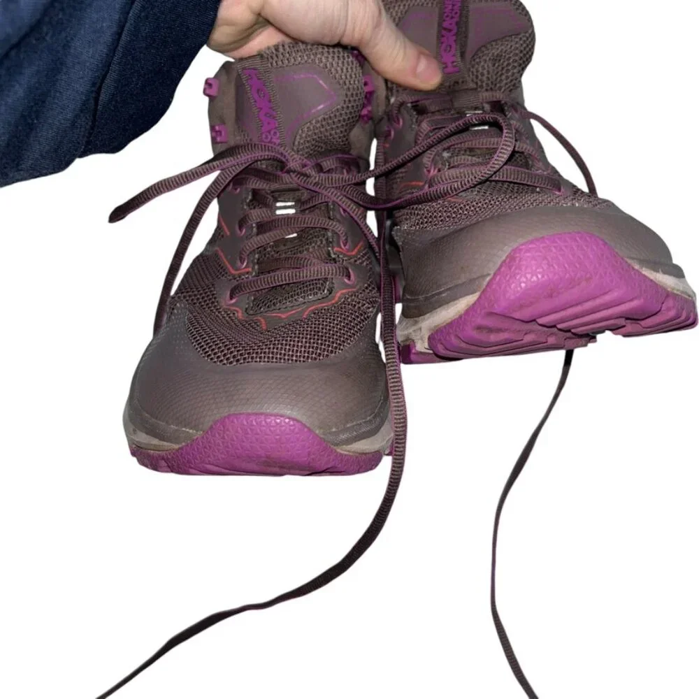 hoka one one plum purple pink high top sneakers 8